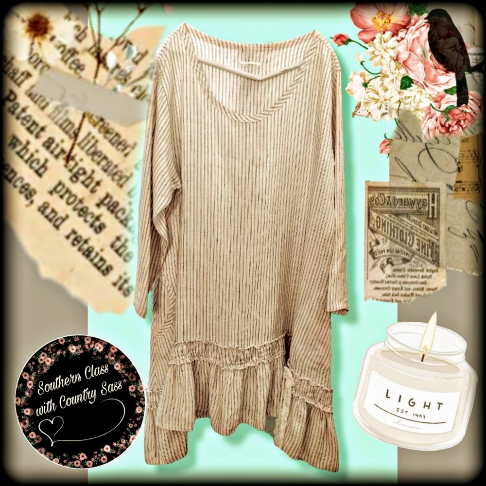 Hearts Desire Vintage Style Linen Tunic